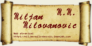 Miljan Milovanović vizit kartica